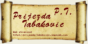 Prijezda Tabaković vizit kartica